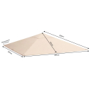 Set Replacement Roof and 2 Side Panels with PE Window for Garden Gazebo 3x3m Beige