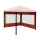 Set Replacement Roof and 2 Side Panels with PE Window for Garden Gazebo 3x3m Orange-Red