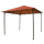 Set Replacement Roof and 2 Side Panels with PE Window for Garden Gazebo 3x3m Orange-Red