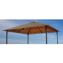 Set Replacement Roof and 2 Side Panels with PE Window for Garden Gazebo 3x3m Brown-Grey