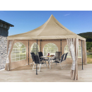 SET replacement roof 4x4m and 2 side walls 400x193cm for lounge pavilion Sahara Beige