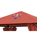 Set Replacement Roof and 2 Side Panels with PE Window for Garden Gazebo 3x4m Orange-Red