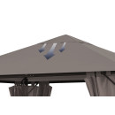 Set Replacement Roof and 2 Side Panels with PE Window for Garden Gazebo 3x4m Brown-Grey