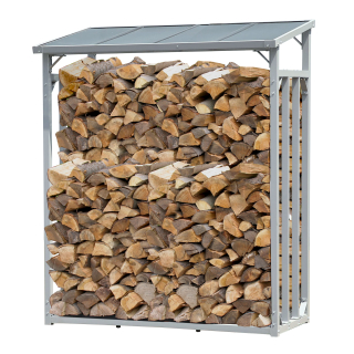 ALUMINIUM firewood rack anthracite 130 x 70 x 185 cm garden firewood shelter 1.6 m&sup3; firewood storage stacking aid outside