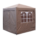 Pop-Up Gazebo 2,5 x 2,5 m Beige with footweights and 4 Easy fastening sidewalls with 2 zippers