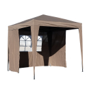 Pop-Up Gazebo 2,5 x 2,5 m Beige with footweights and 4 Easy fastening sidewalls with 2 zippers