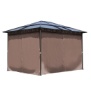 Metal Hardtop Pavilion 3x3.6m incl. 4 Side Panels and Anti Dust Filter Tape Double Web Panels Polycarbonate Garden Roof Party Tent Pergola