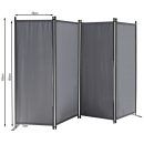 Paravent 4 Teilig 165 x 220 cm Grau - Garten & Balkon Sichtschutz Stellwand Innen & Außen - Raumteiler Trennwand Faltbar Blickdicht & Wetterfest