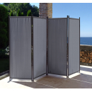 Paravent 4 Teilig 165 x 220 cm Grau - Garten & Balkon Sichtschutz Stellwand Innen & Außen - Raumteiler Trennwand Faltbar Blickdicht & Wetterfest