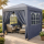Faltpavillon 2,5 x 2,5 m Smoky Grau, 4 Easy-Klett Seitenwände (2 Reißverschlüsse, 2 Fenster), Pop Up Pavillon Faltbar, mit Tragetasche
