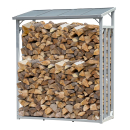 2 Piece ALUMINIUM firewood rack anthracite XXL 130 x 70 x 185 cm garden firewood shelter 3.2 m&sup3; firewood storage stacking aid outside