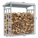2 Piece ALUMINIUM firewood rack anthracite XXL 185 x 70 x 185 cm garden firewood shelter 4.6 m&sup3; firewood storage stacking aid outside