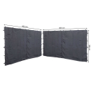 2 Side Panels with Zip for Gazebo 3x4m Pavilion Sidewall Anthracite RAL 7012