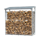 ALUMINIUM firewood rack anthracite 143 x 70 x 145 cm garden firewood shelter 1.4 m³ firewood storage stacking aid outside