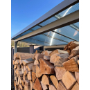 ALUMINIUM firewood rack anthracite 143 x 70 x 145 cm garden firewood shelter 1.4 m³ firewood storage stacking aid outside