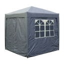 Pop-Up Gazebo 2,5 x 2,5 m Smoky Grey with footweights and 4 Easy fastening sidewalls with 2 zippers