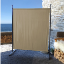 Paravent 150 x 190 cm Fabric Room Devider Garden Partition Wall Balcony Privacy Screen Beige