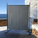 Paravent Outdoor Wetterfest 150 x 190 cm Grau | Raumteiler Stellwand Innen | Garten & Balkon Sichtschutz Blickdicht