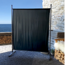 Paravent Outdoor Wetterfest 150 x 190 cm Schwarz | Raumteiler Stellwand Innen | Garten & Balkon Sichtschutz Blickdicht