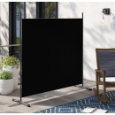 Paravent Outdoor Wetterfest 150 x 190 cm Schwarz | Raumteiler Stellwand Innen | Garten & Balkon Sichtschutz Blickdicht