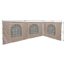 2 Seitenteile mit PVC Fenster 300x193cm / 400x193cm  für Pavillon Sahara 3x4m Seitenwand Sand