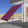 Klemmmarkise 250x130cm Bordeaux Balkonmarkise Sonnenschutz Terrassenüberdachung Höhenverstellbar von 200-290cm Markise Balkon ohne Bohren
