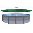 Winter Swimming Pool Cover Round 180g/m² for Poolsize 550 - 600cm Tarpaulin dimension ø 680cm Green