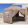 Faltpavillon 2 x 3 m Braunbeige, 4 Easy-Klett Seitenwände (2 Reißverschlüsse, 2 Fenster), Pop Up Pavillon Faltbar, mit Tragetasche