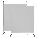2 Piece Paravent 150 x 190 cm Fabric Room Devider Garden Partition Wall Balcony Privacy Screen White
