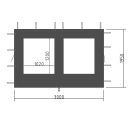 2 Seitenteile aus PE mit Fenster 300x195cm für Pavillon 3x3m Seitenwand Anthrazit RAL 7012