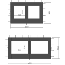 2 Seitenteile aus PE mit Fenster 300x195cm / 400x195cm  für Pavillon 3x4m Seitenwand Anthrazit RAL 7012