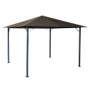 Metal Garden Pavilion Nice 3x3m Antique Party Tent Taupe RAL 7006 with 4 Side Panels