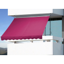 2 Piece Clamp Awning Balcony Sunshade Telescopic Canopy 250x130cm No Drilling Retractable & Adjustable Color: Bordeaux