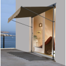 Clamp Awning Balcony Sunshade Telescopic Canopy 200x130cm No Drilling Retractable & Adjustable Color: Beige