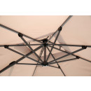 Cantilever parasol Premium Mallorca 3x3m UV 50 in colour sand with protective cover, base and weight plates