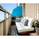 Privacy Screen Fan 140 x 140cm EASY MOUNT Horizon Blue with Wall Panel Balcony Partition Windbreak