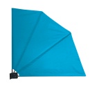 Privacy Screen Fan 140 x 140cm EASY MOUNT Horizon Blue with Wall Panel Balcony Partition Windbreak