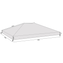 Gazebo Protective Cover 2 x 3 m Waterproof Transparent Double Roof Weather Protection
