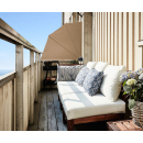 2 Stück Sichtschutz Fächer 115 x 115 cm EASY MOUNT BEIGE Blickdicht Balkon Trennwand Windschutz Sonnenschutz