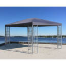 Metal Gazebo 3x4m silver with 2 side parts with window garden party tent anthracite