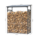 Metal firewood rack anthracite XXL 143 x 70 x 185 cm...