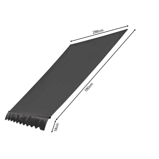 Ersatzdach für Klemmmarkise 300x130cm Grau Balkon Sonnensegel Ersatzbezug