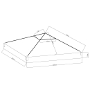 Replacement roof 3x3m Sand CLEAR TOP for gazebo cover