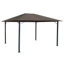 Metal Garden Pavilion Nice 3x4m Taupe with 4 Side Panels Party Tent