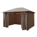 Metal Garden Pavilion Nice 3x4m Taupe with 4 Side Panels Party Tent