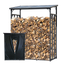 Metal Firewood Shelf Anthracite XXL 143 x 70 x 185 cm with Weather Protection Firewood Shelter with space for 1,8 m³ wood Stacking Aid Outdoor