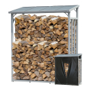 Aluminium firewood rack anthracite XXL 143 x 70 x 185 cm...