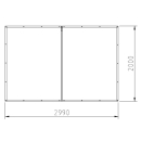 Side Panel with Zip 300x200 cm clear transparent for...