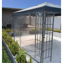 1 Seitenteil mit RV 300x200cm PVC transparent für Pavillons 3x3m mit Spanngummis