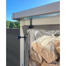 Wetterschutzwand PVC transparent 178x165cm für Kaminholzunterstand XXL 185x70x185cm